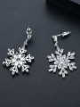 thumb Copper With Platinum Plated Delicate Snowflake Cluster Earrings 2
