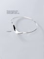 thumb 925 Sterling Silver With Platinum Plated Simplistic Irregular Free Size Bangles 2
