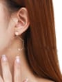 thumb Trendy Geometric Rose Gold Zircon hoop earring 1