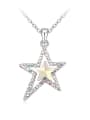 thumb Simple austrian Crystals-covered Star Pendant Alloy Necklace 1