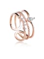 thumb Fashion Style Zircon Rose Gold Stacking Ring 0