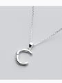 thumb Sterling silver personality C-shaped necklace 1