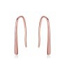 thumb 925 Sterling Silver With Rose Gold Plated Simplistic Line Hook Earrings 0