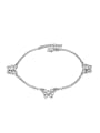 thumb Simple Hollow Butterflies Platinum Plated Anklet 0