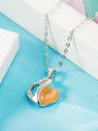 thumb Temperament Orange Heart Shaped Opal Necklace 2