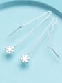 thumb All-match Snowflake Shaped S925 Silver Line Earrings 1