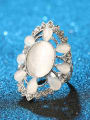 thumb Fashion Elegant Opal stones Hollow Alloy Ring 3