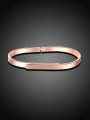 thumb Elegant Rose Gold Plated Smooth Bangle 2