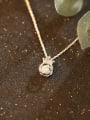 thumb Shining Noble Crown Zircon Silver Necklace 1