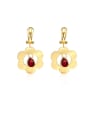 thumb Exquisite 18K Gold Flower Shaped Zircon stud Earring 0