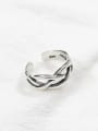 thumb Retro style Hollow Woven Silver Opening Ring 1