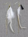 thumb Exquisite 16K Gold Plated Feather Earrings 1