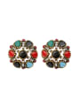 thumb Ethnic style Colorful Water Drop shaped Resin stones Alloy Earrings 0