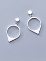 thumb 925 Sterling Silver With Platinum Plated Simplistic Geometric Drop Earrings 0