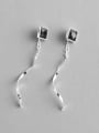 thumb 925 Sterling Silver With Silver Plated Personality Rotating waves Threader Earrings 0