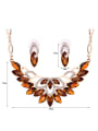 thumb Alloy Rose Gold Plated Fashion Marquise Stones Two Pieces Jewelry Set 2