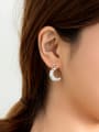 thumb Fashion Asymmetrical Moon 925 Silver Stud Earrings 2