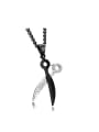 thumb Personalized Scissors Rhinestones Titanium Necklace 0