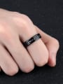thumb Personalized Black Rhinestones Titanium Men Ring 1