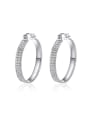 thumb Simple Shiny Cubic austrian Crystals 925 Silver Earrings 0