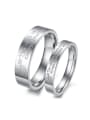 thumb Simple Monogram-etched Titanium Lovers Ring 0