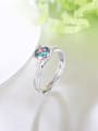 thumb Adjustable Length Colorful Zircon 925 Silver Ring 2