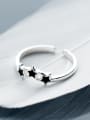 thumb Exquisite Open Design Star Shaped Glue Silver Ring 1