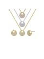 thumb Copper With Cubic Zirconia Simplistic Round  Earrings And Necklaces 2 Piece Jewelry Set 0