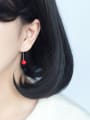 thumb All-match Geometric Shaped Red Shell Bead S925 Silver Drop Earrings 1