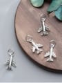 thumb 925 Sterling Silver With Silver Plated Simplistic Irregular airplane Charms 0