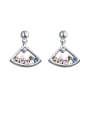 thumb 925 Sterling Silver With Cubic Zirconia  Fashion Scalloped skirt  Earrings 0