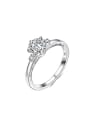 thumb Simply Style 925 Silver Geometric Shaped Zircon Ring 0