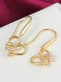 thumb Creative 18K Gold Plated Heart Shaped Zircon Drop Earrings 1