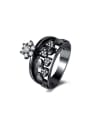 thumb Luxury  Black Gun Plated Heart Shaped Glass Bead Ring 0