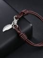 thumb Retro style Brown Artificial Leather Leaf Bracelet 2