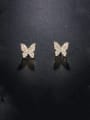 thumb Copper With Cubic Zirconia Cute Butterfly Stud Earrings 0