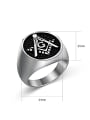 thumb Personalized Freemason Logo Titanium Signet Ring 2