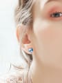 thumb Fashion Oval Blue austrian Crystal Stud Earrings 1