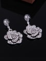 thumb Alloy Antique Silver Plated Vintage style Artificial Stones Flower Three Pieces Jewelry Set 2