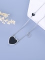 thumb Simple Black Heart shaped Carnelian 925 Silver Necklace 3