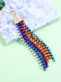 thumb Colorful Glass Beads Long Tassel Sweater Necklace 1