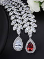 thumb Luxury Shine  AAA Zircon Necklace Earrings 2 Piece jewelry set 1