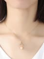 thumb 925 Sterling Silver With Artificial Pearl Simplistic Geometric Necklaces 1