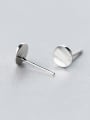 thumb 925 Sterling Silver With Silver Plated Simplistic Round Geometric Stud Earrings 2