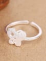 thumb Simple Butterfly Silver Opening Ring 2