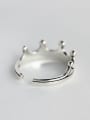 thumb S925 silver fashion crown opening ring 3