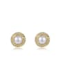 thumb Creative 18K Gold Plated Artificial Pearl Stud Earrings 0