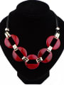 thumb Exaggerated Acrylic Hollow Round Alloy Necklace 3