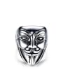 thumb Men Personality Mask Shaped Stainless Steel Ring 0