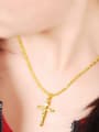 thumb Personality 24K Gold Plated Cross Shaped Copper Neklace 1